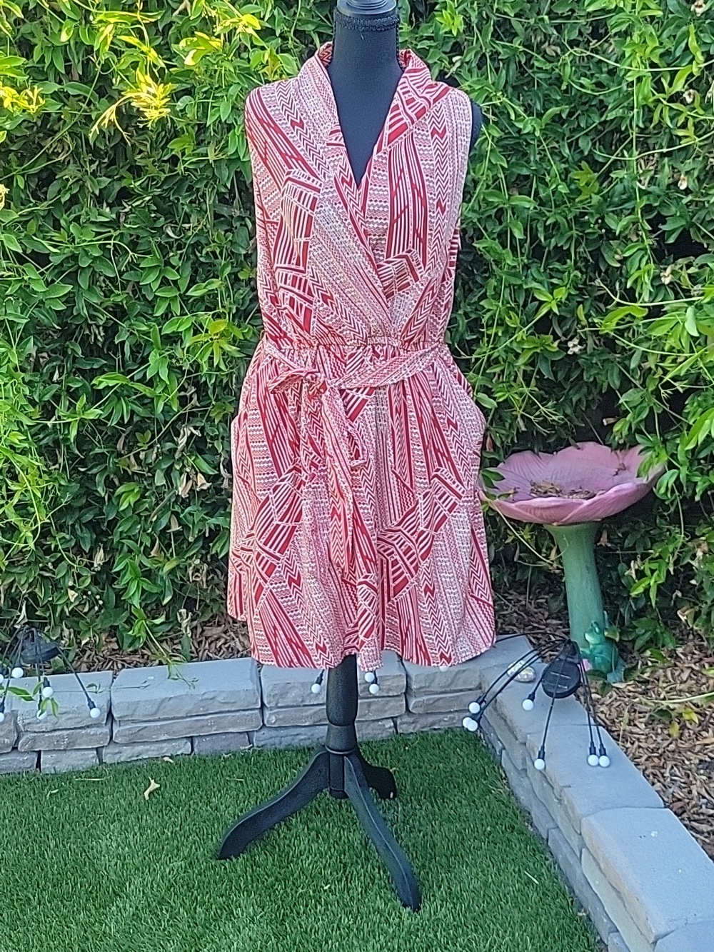Open Back Rust Colored Western Vibe Wrap Top dress